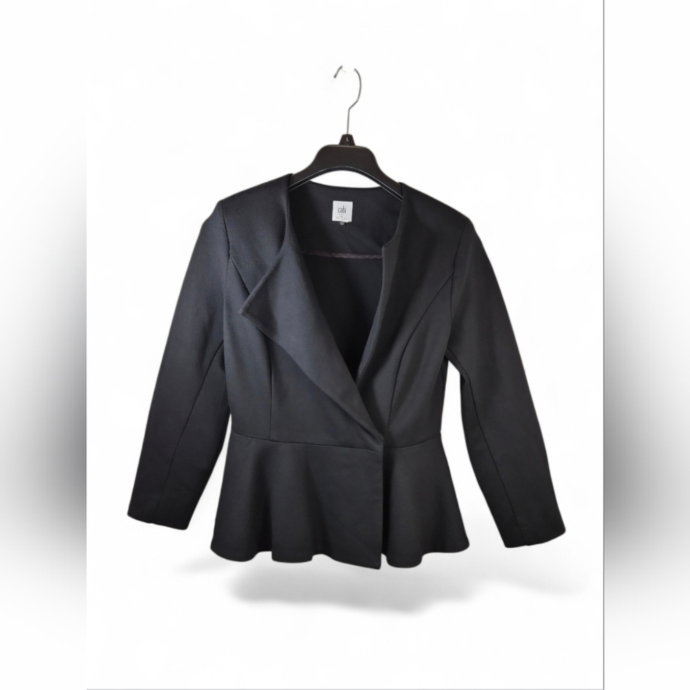 Cabi Agency Double Snap Front Peplum Ponte Blazer Jacket  #3549 Size 4